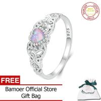 ราคา BAMOER แหวนหัวใจโอปอลสีชมพูลายวินเทจของ925เงินสเตอร์ลิงสำหรับ BSR512เครื่องประดับแฟชั่นสำหรับผู้หญิง (20871865665)