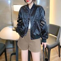 ราคา Kayleigh แจ็กเก็ตแจ็คเก็ตสีดำทรงหลวมตัวสั้นทรงหลวมแนวเกาหลีเสื้อกันหนาวมีขนสำหรับผู้หญิงซิปแจ็คเก็ตฤดูใบไม้ผลิและฤดูใบไม้ร่วงเครื่องแบบเบสบอลใหม่ (18404544612)