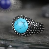 ราคา แหวนแกะสลักทรงรีโบราณทรงรีสไตล์โบโฮหินเรซินสแตนเลสสตีลสีเงินสไตล์ทิเบตโบราณแหวนเหล็กไทเทเนียมสำหรับผู้หญิงปาร์ตี้ (19517091003)