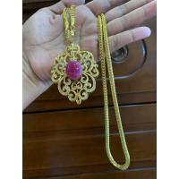 ราคา จี้ทองทับทิมแท้ 30 กว่ากรัต ทับทิม สวยน้ำงามมาก ทองไมครอน พร้อมสร้อยคอยาว 24 นิ้ว (20490760220)