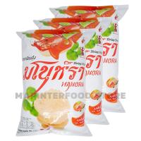 ราคา ใหม่ มโนห์รา ข้าวเกรียบกุ้ง รสต้มยำ บรรจุถุง 75 กรัม จำหน่ายแพ็ค 3 ห่อ (8339826840)