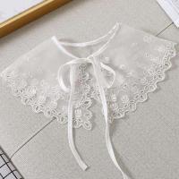 ราคา ASSIGNS อารมณ์ที่ดี มีสไตล์ ลายดอกไม้ดอกไม้ เสื้อคลุมเด็กหญิงขนาดเล็ก ผ้าพันแผล สำหรับผู้หญิง อุปกรณ์เสริมเสื้อผ้า สำหรับผู้หญิง ชุด Hanfu ตกแต่งไหล่ ปกปลอมลูกไม้ ปกเสื้อตกแต่ง ปลอกคอตุ๊กตาถอดออกได้ เ