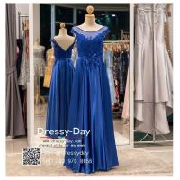 ราคา ชุดราตรีออกงาน ชุดราตรีสวยหรู ชุดราตรียาวแขนล้ำ ชุดไปงานแต่งงานกลางคืน ชุดราตรีคนอ้วนพร้อมส่ง สีน้ำเงิน dressy day PF148 (4774118619)