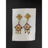 ราคา ต่างหูหนีบพลอยเพชรซีกโบราณหลายลายแบบนพเก้า (14773876773)