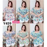 ราคา 459 Y เสื้อสาวอวบอก 52 เสื้อสาวอวบลายดอก รุ่นสานอก (18522496937)