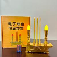 ราคา เทียนใส่ถ่าน เชิงเทียนปลอม ธูป เทียน LED ใส่ถ่าน มีถ่านแถมฟรี (21202765323)