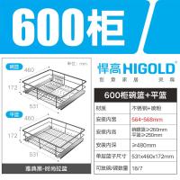 ราคา HIGOLD Cabinet Dish Pull out Open Door Drawer Cushioned Damping Double Black Color Storage Basket Four Side Pullout Basket (20936384641)