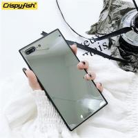 ราคา Simple Square Cosmetic Silvery mirror Anti Fall Silicone Phone Case For iphone 12 11 Pro 7 8 Plus 6 X Xs Max XR Soft Plain Cover (11800576061)
