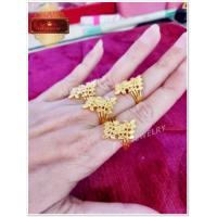 ราคา ใหม่ แหวนชุบทองแท้ 24 K ลายใบมะกอกเรียง เคลือบแก้ว (7936425960)