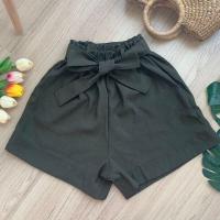 ราคา MesubShop กางเกงขาสั้น ทรงเอวสูง ผูกเอวโบว์ ผ้าซาร่าแท้ ผ้าใส่สบายมาก กางเกงบาร์บี้ เอวจีบ ซาร่าผูกโบว์ P503A (14359140218)