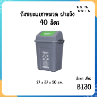 ราคา Eskimo ถังขยะ ฝาสวิง ถังขยะแยกประเภท 40 ลิตร ถังขยะแยกเศษอาหาร มีสติ๊กเกอร์แยกประเภท สะดวกสุด ๆ รุ่น BI30 (19781379707)
