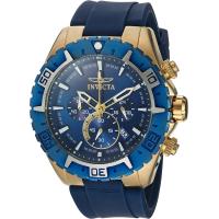 ราคา Invicta Mens Aviator Stainless Steel Quartz Watch with Silicone Strap Blue Black 26 Model 22523 22525 28104 Gold (15997524413)