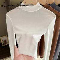ราคา LAREINE เสื้อซีทรูผ้ากอซคอเต่าครึ่งหนึ่งของผู้หญิงที่มีเสื้อท่อนบนลายลูกไม้ (21089554034)