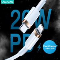 ราคา USAMS Type C To Lightning Cable PD 20W Fast Charging For iPhone 12 Pro Max 11 Xr Xs 8 Plus ipad mini air Macbook USB C Charger (5994528037)