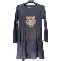 ราคา เดรสผ้าคอตตอนคอกลม แขนยาว สีแดงเลือดหมู สีเทา (21214052432)