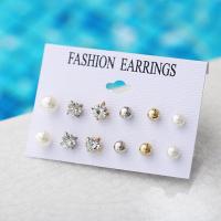 ราคา 17MILE Vintage Cubic Zirconia Round Stud Earrings Set For Women Silver Color Crystal Rhinestone Heart Earrings Jewelry (14905289822)