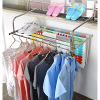 ราคา ราวตากผ้า แขวนขอบระเบียง สแตนเลส ปรับได้ 68 120cm แขวนขอบระเบียงและหน้าต่าง ราวตากผ้าคอนโด ราวตากผ้าระเบียง พับเก็บ รุ่นใหญ่ (12680443869)