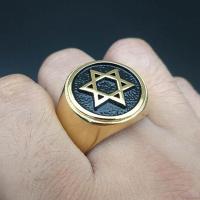 ราคา แหวนดาวไทเทเนียมสำหรับผู้ชายชุบทองแนววินเทจหกจุดฮอต (19745759342)