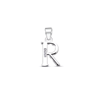 ราคา Silver thai Jewelry จี้เงินแท้ตัวอักษร R ประดับด้วย CZ Sterling silver letter R pendant decorated with CZ (20619304420)