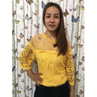 ราคา เสื้อลูกไม้ เสื้อผ้าผู้หญิง เสื้อสีเหลือง เสื้อลายดอก เสื้อลายลูกไม้ 735เหลืองล้วนผ้าแก้ว เสื้อลุกไม้รอบอก46นิ้ว ยาว22 แขน16 มี7ลาย (1118626215)