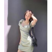 ราคา 8806 green เดรสสีเขียว ชุดเดรสออกงาน เดรสน่ารัก เดรสเกาะอก กระโปรงทรงเอยาว มินิเดรสสายเดี่ยว เดรสออกงานสาวอวบ เดรสผ้าไทย กระโปรงทรงเอสา (21165899030)