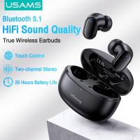 ราคา USAMS บลูทูธ5 1หูฟัง TWS ไร้สายขนาดมินิพิเศษหูฟังการควบคุมแบบสัมผัสชุดหูฟังกีฬากันน้ำไฮไฟหูฟังพร้อมไมโครโฟนสนับสนุน IOS โทรศัพท์ Android HD โทร (15220922247)
