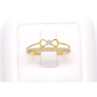 ราคา Happy Jewelry แหวนโบว์ฝังเม็ดเดียว คู่ด้วยแหวนเพชรแถว ทองแท้ 9k 37 5 เพชรเกสร ME773 (16977895762)