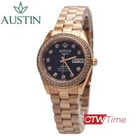 ราคา AUSTIN นาฬิกาข้อมือผู้หญิง สายสแตนเลส รุ่น AL1662T กระจก Sapphire กันรอยขีดข่วน (20878388823)