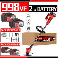 ราคา 998VF เครื่องตัดหญ้าไร้สาย แบตเตอรี่ลิเธียม 20V สองก้อน เครื่องตัดหญ้าในครัวเรือน ใบเลื่อยคม มอเตอร์กำลังสูง เครื่องมือตัดแต่งสวน (20077786103)