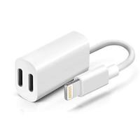 ราคา สายแปลงหูฟังไอโฟน อะแดปเตอร์ 2 in 1 สายแปลงต่อหูฟัง iPhone และ iPad Lightning 2 พอร์ต ชาร์จและฟังเพลงไปพร้อมๆ กัน (20327579221)