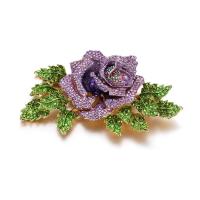 ราคา брошь Rose Flower Brooch For Women Broche Femme Enamel Large Pin Crystal Kpop Fashion Jewelry Gold Tone Party Jewelry Gift (11315160267)