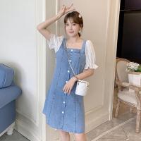 ราคา สินค้าใหม่ มินิเดรสเอี๊ยมยีนส์ ปรับสายได้ กระเป๋าหน้าพร้อมส่ง เอี๊ยมกระโปรง เอี๊ยมยีนส์ (21280242047)