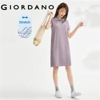 ราคา GIORDANO ผู้หญิง เดรสโปโลแขนสั้นผ้านิตยืดปิเก้ ปักลายลูกแกะ Free Shipping 13463238 (17924601483)