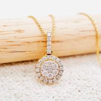 ราคา พร้อมส่ง จี้เพชรแท้ ทองคำแท้9K ทอง37 5 เพชรแท้น้ำ100 เบลเยี่ยมคัต 9KPP732 (21046463355)