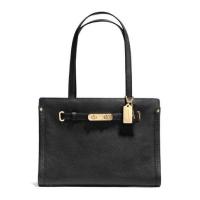 ราคา COACH แท้ กระเป๋าถือ รุ่นหรูที่สุด หนังแท้ หนังนิ่ม COACH 34915 SWAGGER TOTE IN POLISHED PEBBLE LEATHER (3735491)