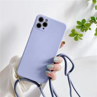 ราคา มีและจัดส่งด่วน for ihone 14 Plus 13 Pro 11 12 Pro Max XS Max xr 7 Plus Crossbodyเสื้อสายเดี่ยวแบบครึ่งตัวสายคล้องเชือกเส้นเล็กขอบสี่เหลี่ยมซิลิโคนเหลวผ้าไมโครไฟเบอร์เ (4509818852)