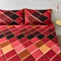 ราคา Dansunreve ผ้าปูที่นอนรัดมุม หรือ ปลอกหมอน ลายเรขาคณิต ผ้าปูที่นอนไฟเบอร์เคมี 5 ฟุต 6 ฟุต (9443324331)