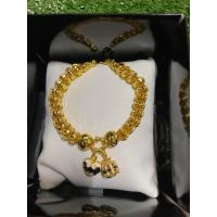ราคา สร้อยข้อมือทองลายฟักทอง ลงยาจี้ตุ้งติ้ง น้ำหนัก3บาท หุ้มทองแท้ไม่ลอกดำตะขอมีตราปั้ม (20020528603)