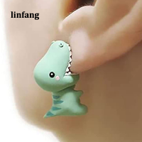 ราคา Linfang ชุดต่างหูภาพลวงตาไดโนเสาร์กัด2ชิ้นคู่ดิน T Rex Animal น่ารักไม่ซ้ำใคร (17356264637)