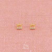 ราคา Pretty Moment ต่างหูเงิน มงกุฎ ทอง เพชร ต่างหู ตุ้มหู 925 มินิมอล ของขวัญ (16437799426)