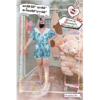ราคา RTจั๊มสูทขาสั้น กระดุมหน้า ผ้าไหมญี่ปุ่น อก38 50 (15940699040)