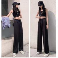 ราคา กางเกงขายาวผู้หญิง แฟชั่น ทรงหลวม เอวสูง กางเกงขากว้าง ผ้านุ่ม ใส่สบาย สไตล์เกาหลี กางเกงซาร่าวินเทจ มินิมอล (12201749764)