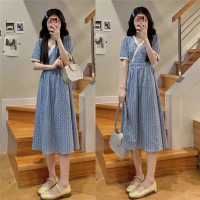 ราคา Sweet แฟชั่นเกาหลีชุดเดรสยาวลายดอก พร้อมส่ง ลายจุด สีฟ้าครามแนวสาวเกาหลี เดรสกระโปรงทรงยาวเลยหัวเข่า ผ้านิ่ม (19338709529)