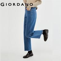 ราคา GIORDANO Women Jeans Mid Rise Five Pocket Denim Jeans Ankle Length Slight Stretch Fashion Casual Frayed Denim Pants 13423150 (20426658655)