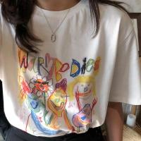 ราคา freesize หน้าอก 37 41 ไหล่กว้าง 19 ความยาว19เสื้อยืดแฟชั่นผู้หญิง คอกลม แขนสั้น ผ้าเนื้อดี ลายขวาง สวยเก๋ สไตล์วัยรุ่นเกาหลี ลายสายรุ้ง (13349067699)