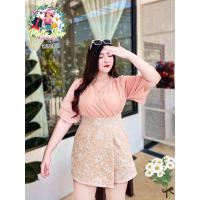 ราคา E05 ร้านนี้ส่งไว จั๊มสั้นไขว้อก ชุดสาวอวบอ้วน เสื้อผ้าสาวอวบ ชุดสาวอวบสวยๆ แฟชั่นสาวอวบ (17701792137)