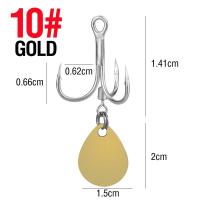 ราคา 1ชิ้นตะขอแหลมเหล็กกล้าคาร์บอนสูงพร้อมช้อนเงิน สีทองหมุนได้เลื่อมตกปลาพร้อมเหยื่อล่อแบบมีหนามสำหรับน้ำจืดน้ำเค็มปลาเทราต์ปลาตะเพียน (17824457379)