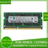 ราคา SAMSUNG 4GB 4GB PC3L 10600S DDR3L 1333MHz 204 pin pc3l 10600 2Rx8 1 35V แล็ปท็อป SODIMM โน้ตบุ๊ค RAM หน่วยความจำ 4G โมดูล (10063128106)