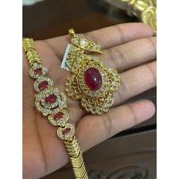 ราคา สวยมาก ชุดทองล้วนพลอยแดงชาตั้ม จี้เพชรซีกพร้อมข้อมือพลอย เข้าเซทลงตัวสวยงาม (16163733499)