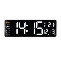 ราคา JJT นาฬิกาแขวน 11นิ้ว นาฬิกาปลุกอิเล็กทรอนิกส์ไฟ LED ทรงสี่เหลี่ยม 11ขนาดนาฬิกาแขวน นาฬิกาแขวนผนัง 3 มิติร่วมสมัย ปฏิทินนาฬิกาดิจิตอล นาฬิกาแขวน (17807023238)